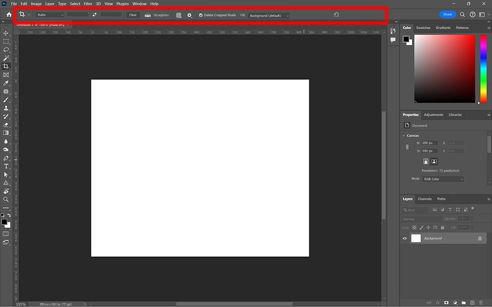 Làm quen giao diện Photoshop 2